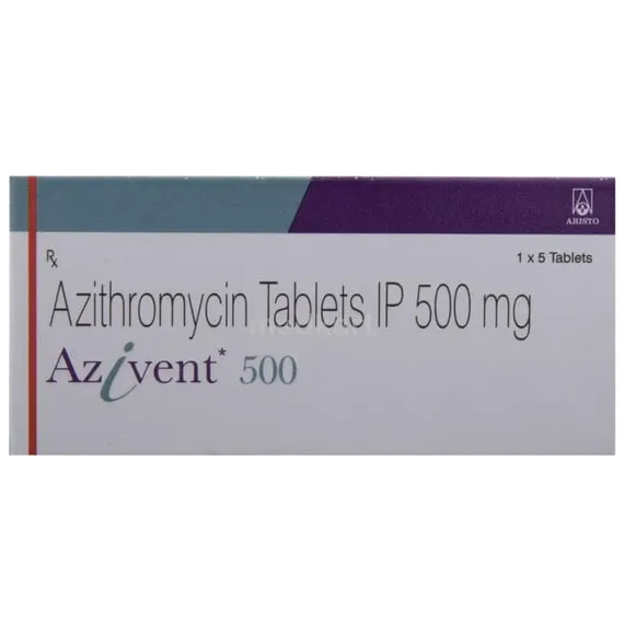 azivent 500mg tablet 5's